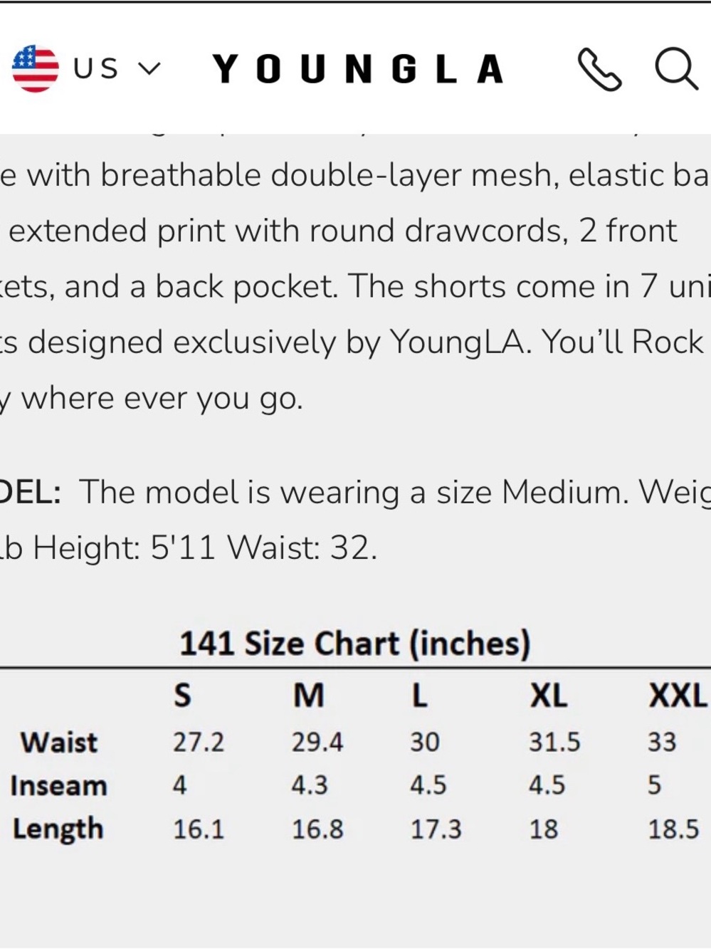 ⚪️ YoungLA Block Party 141 Mesh Shorts - Picture 2 of 5